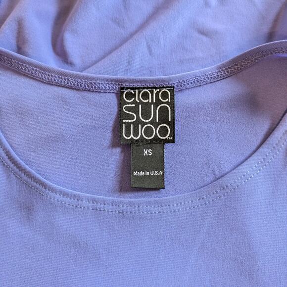 Clara Sunwoo Women's XS Blouse Periwinkle Blue Cut-Out 3/4 Sleeve Work Top - Picture 11 of 11